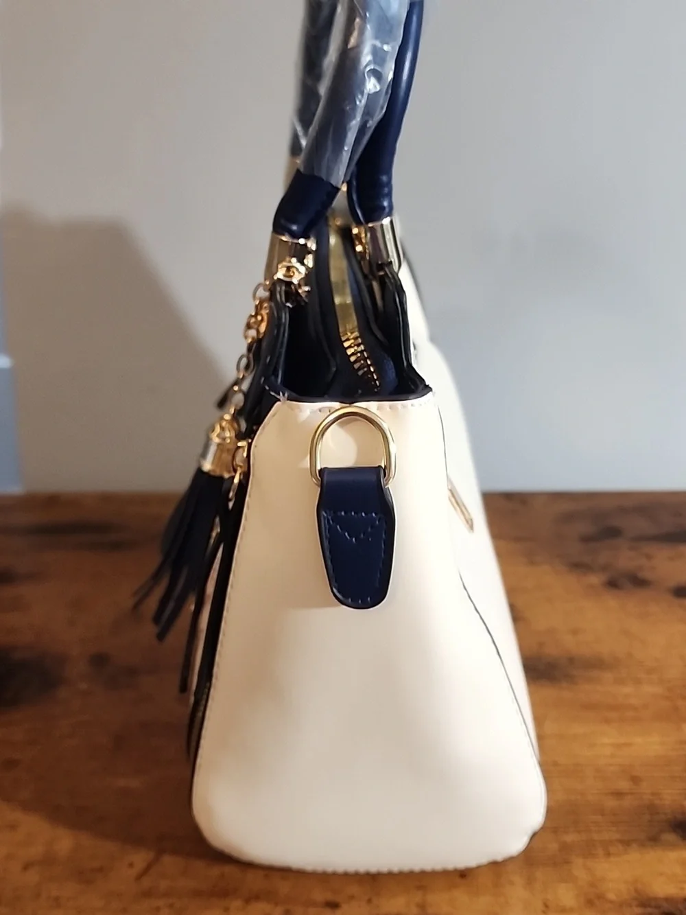 Blue 3pcs Set Women's Handbag With Elegant Geometric Print,Faux Leather material